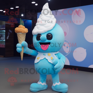 Sky Blue Ice Cream Cone...