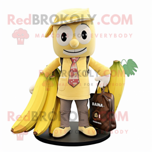 nan Banana mascot costume character dressed with a Chinos and Handbags