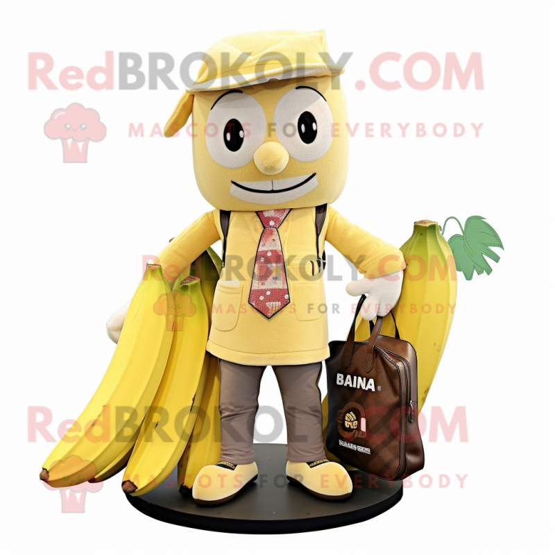 nan Banana mascot costume character dressed with a Chinos and Handbags nan Banana mascot costume character dressed with a Chinos and Handbags