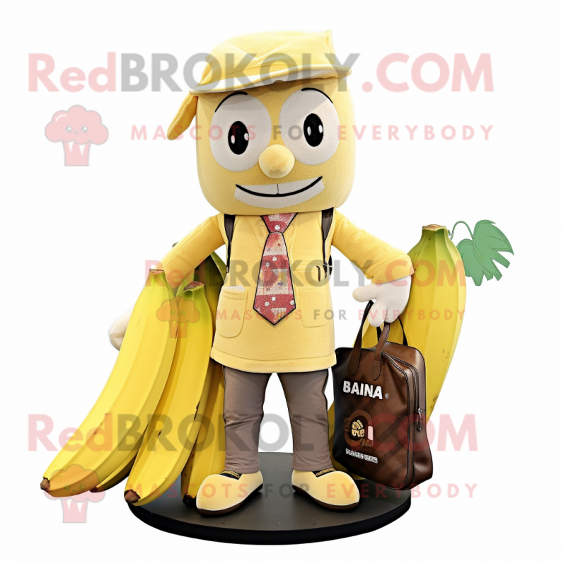 nan Banana mascot costume character dressed with a Chinos and Handbags