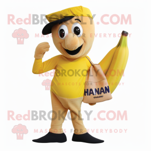 nan Banana mascot costume character dressed with a Chinos and Handbags