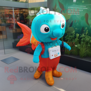 Turquoise Goldfish mascotte...