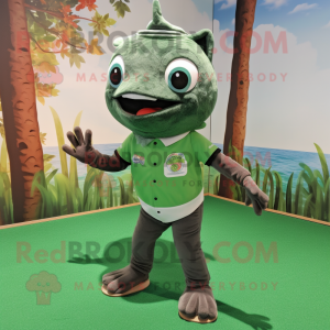 Skovgrøn tun maskot kostume...