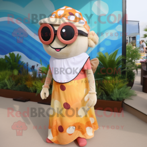 Beige Clown Fish maskot...