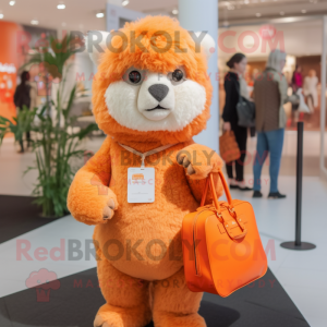 Orange Alpaca maskot...