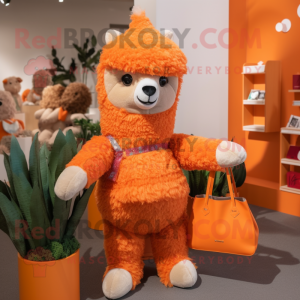 Orange Alpaca maskot...