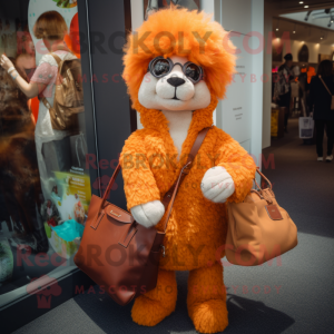 Orange Alpaca maskot...