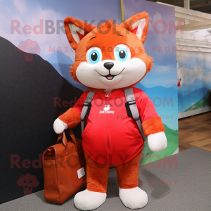 Red Cat maskot kostume...