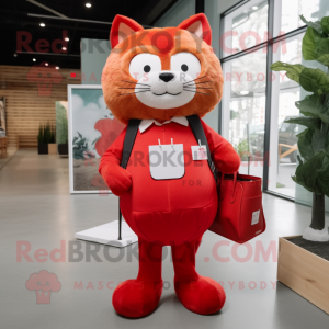 Red Cat maskot kostume...