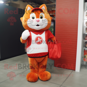 Red Cat maskot kostume...