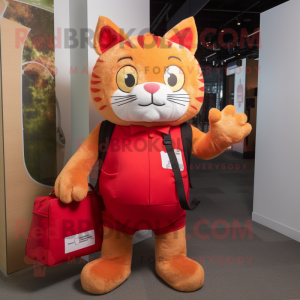 Red Cat maskot kostume...