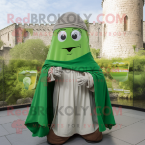 Olive Irish Castle mascot costume character dressed with a Poplin Shirt and Shawls