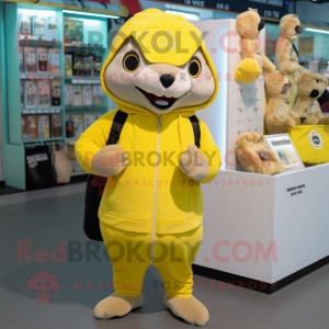 Lemon Yellow Otter maskot...