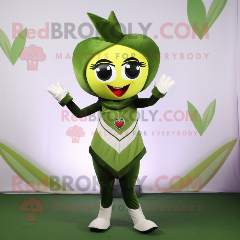 Olive Arrow Of Love mascot costume character dressed with a A-Line Skirt and Anklets Olive Arrow Of Love mascot costume character dressed with a A-Line Skirt and Anklets