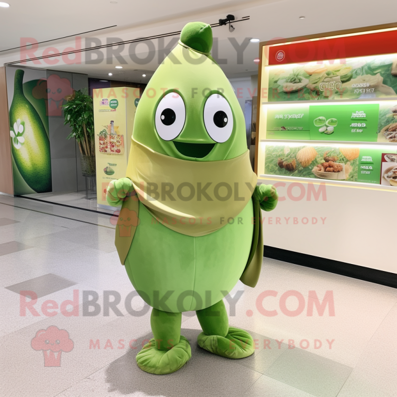 Olive Melon mascot costume character dressed with a Cover-up and Hairpins