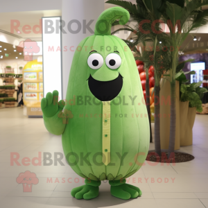 Olive Melon mascot costume character dressed with a Cover-up and Hairpins