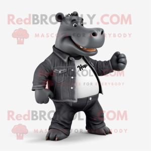 Black Hippopotamus mascotte...