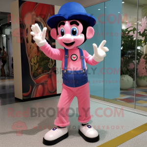 Pink Mime maskot kostume...