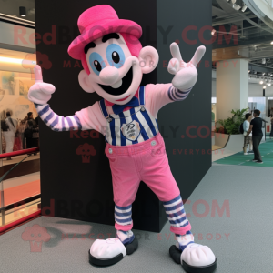 Pink Mime maskot kostume...