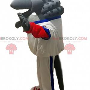 Grå armadillo maskot med hvitt sportsklær - Redbrokoly.com