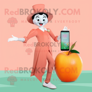 Peach Stilt Walker maskot...