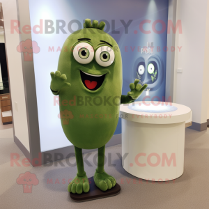 Olive Engagement Ring mascot costume character dressed with a Oxford Shirt and Anklets