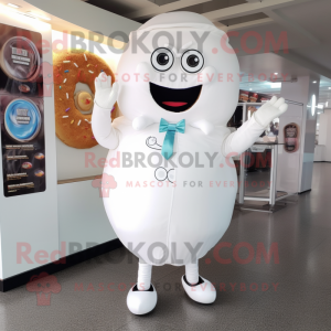 White Donut maskot kostym...