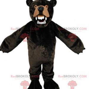 Zeer boze bruine beer mascotte. Bruine beer kostuum -