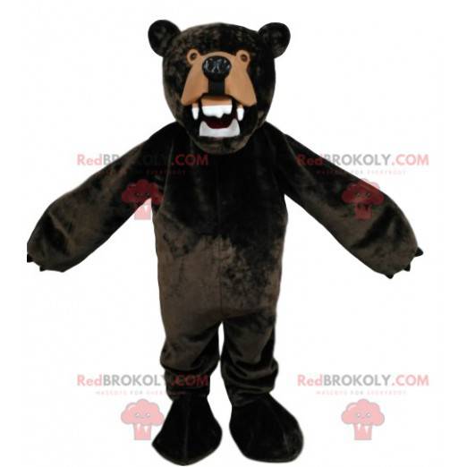 Mascotte d'ours brun très en colère. Costume d'ours brun -