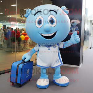 Sky Blue Soccer Ball maskot...