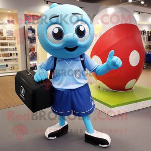 Sky Blue Soccer Ball maskot...