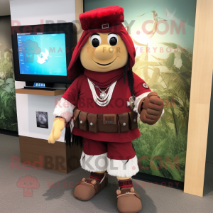 Maroon Chief maskot kostume...