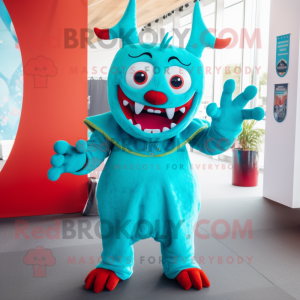 Turquoise Devil mascotte...