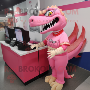 Pink Spinosaurus maskot...