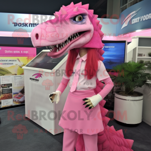 Roze Spinosaurus mascotte...