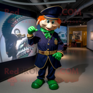 Navy Leprechaun Hat maskot...
