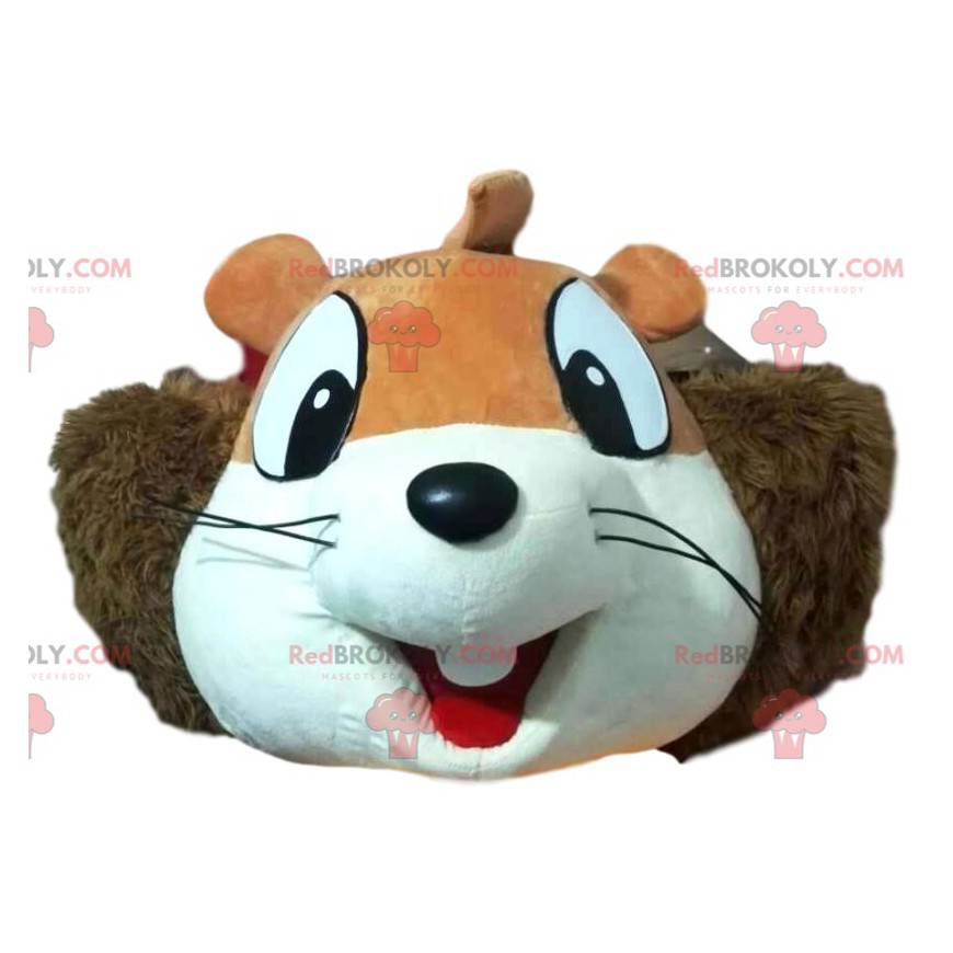 Eekhoorn mascotte hoofd met een brede glimlach - Redbrokoly.com