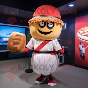 nan Hamburger mascot costume character dressed with a Baseball Tee and Shawls