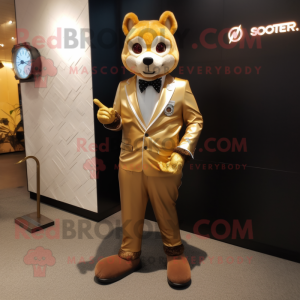 Gold Marten maskot drakt...