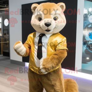 Gold Marten maskot drakt...