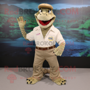 Beige krokodil mascotte...