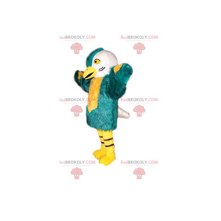 Mascotte d'oiseau avec un beau plumage bleu vert et blanc - Mascotte d'oiseau avec un beau plumage bleu vert et blanc -