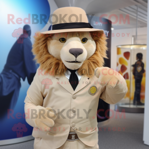 Tan Lion maskot kostume...