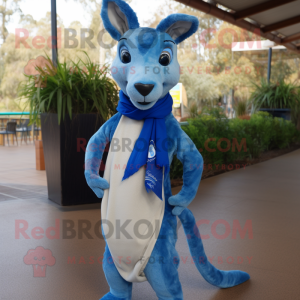 Blå kenguru maskot drakt...