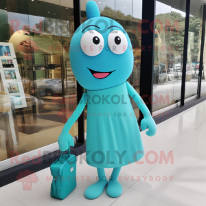 Turkos hänge maskot kostym...