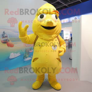 Yellow Cod maskot kostume...
