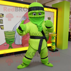 Lime Green Ninja mascotte...