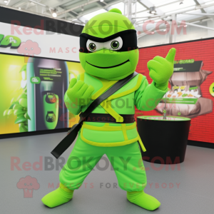 Lime Green Ninja maskot...