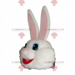 Very Happy White Rabbit Mascot Head - Redbrokoly.com