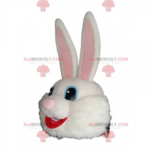Meget glad hvid kanin maskot hoved - Redbrokoly.com